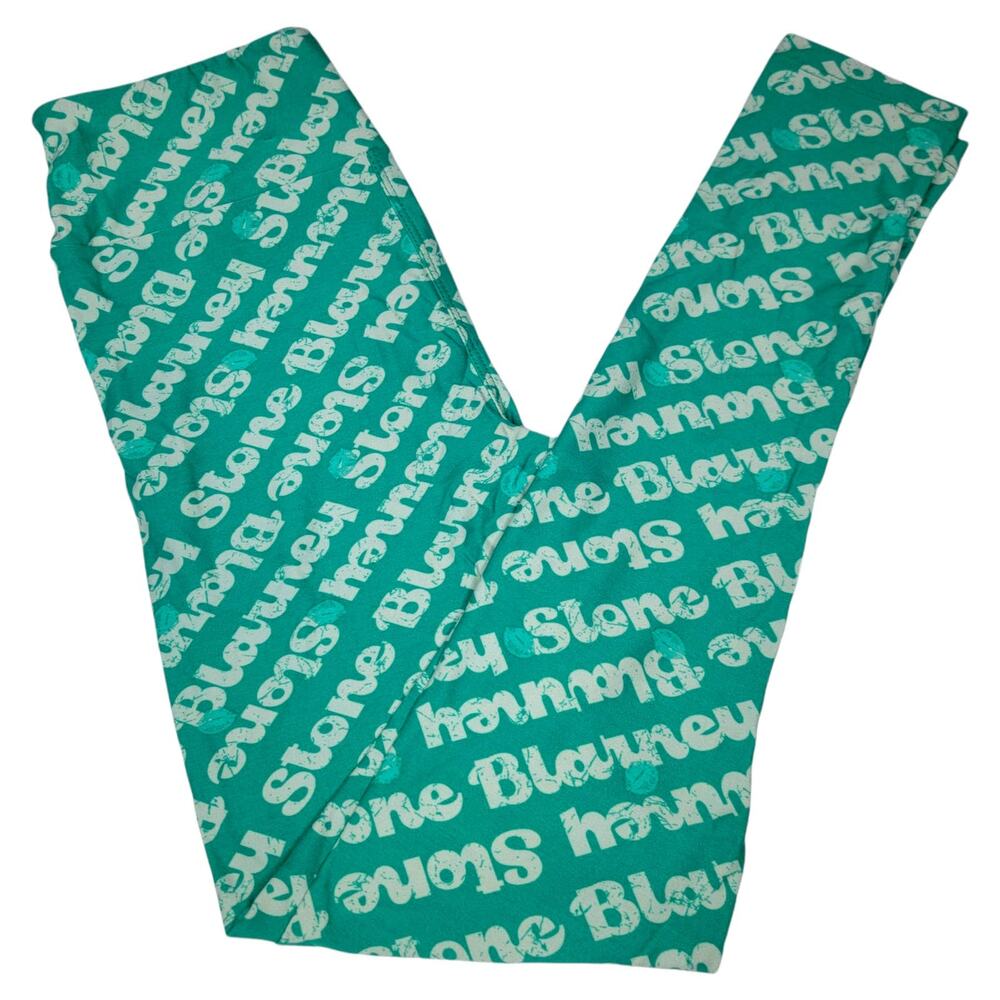 LuLaRoe St Patrick’s Day OS Leggings Blarney Stone Kiss Green One Size Irish